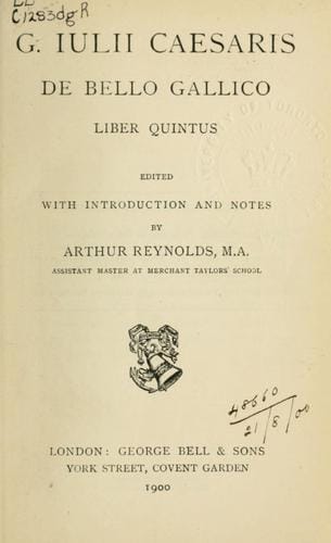 C. Iulii Caesaris Commentarii de bello gallico