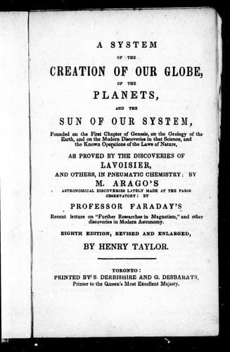 A system of the creation of our globe, of the planets, and the sun of our system