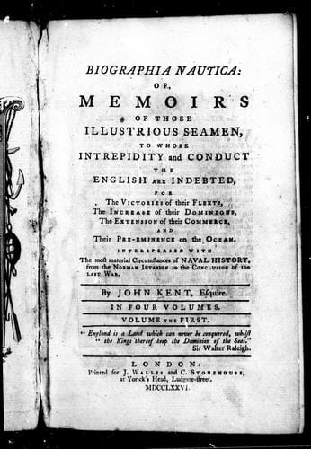 Biographia nautica, or, Memoirs of those illustrious seamen
