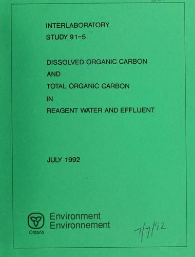 Dissolved organic carbon and total organic carbon in reagent water and effluent