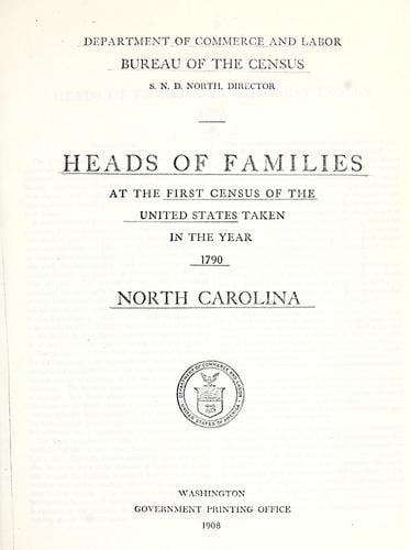 Heads of families at the first census of the United States taken in the year 1790