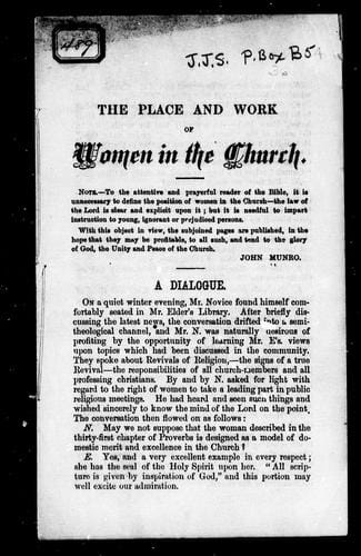The place and work of women in the Church