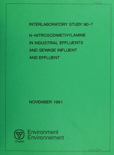 N-nitrosodimethylamine in industrial effluents and sewage influent and effluent