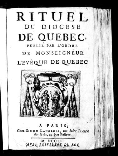 Rituel du Diocèse de Québec