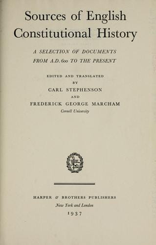 Sources of English constitutional history