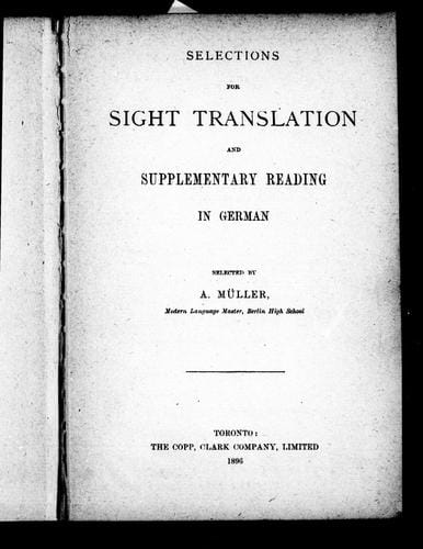 Selections for sight translation and supplementary reading in German