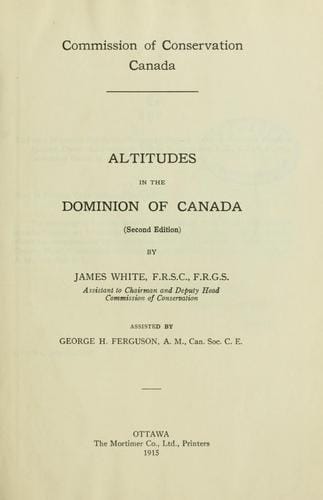 Altitudes in the dominion of Canada