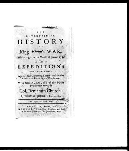 The entertaining history of King Philip's War