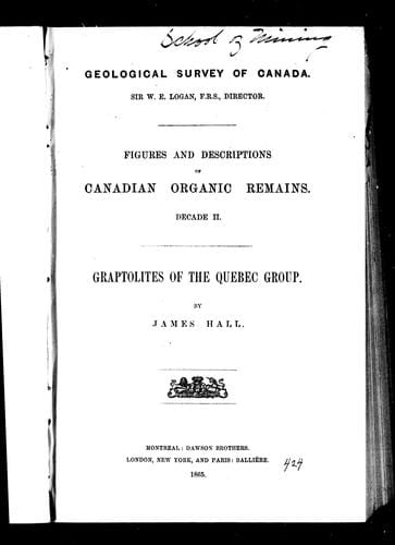 Figures and descriptions of Canadian organic remains