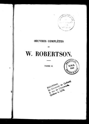 Oeuvres complètes de W. Robertson