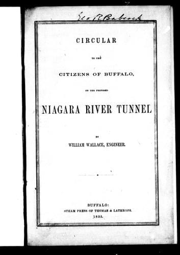 Circular to the citizens of Buffalo on the proposed Niagara River tunnel