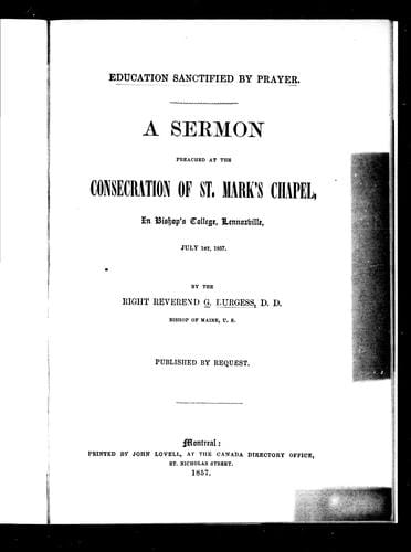 Education sanctified by prayer