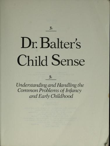 Dr. balter's child sense