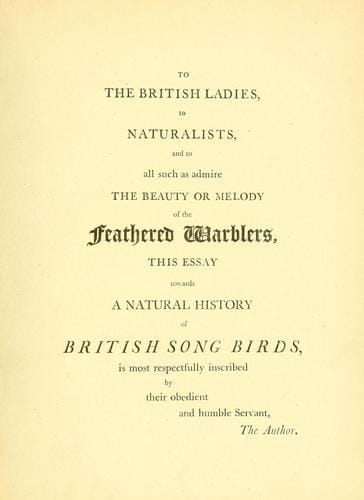 Harmonia ruralis, or, An essay towards a natural history of British song birds