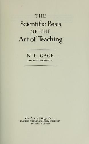 The scientific basis of the art of teaching
