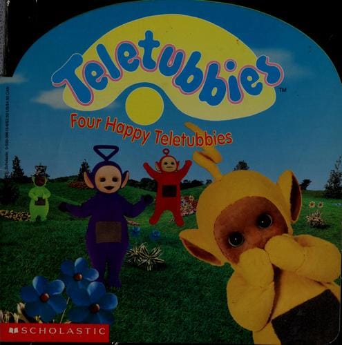 Four happy Teletubbies