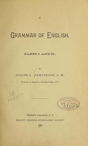 A grammar of English