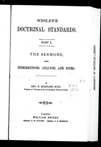 Wesley's doctrinal standards