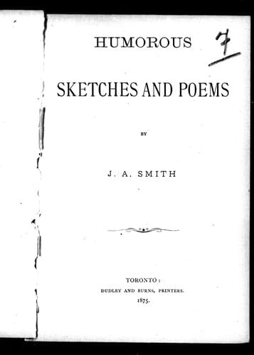 Humourous sketches and poems