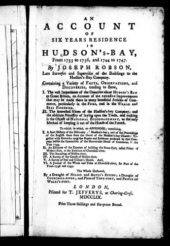 An account of six years residence in Hudson's-Bay