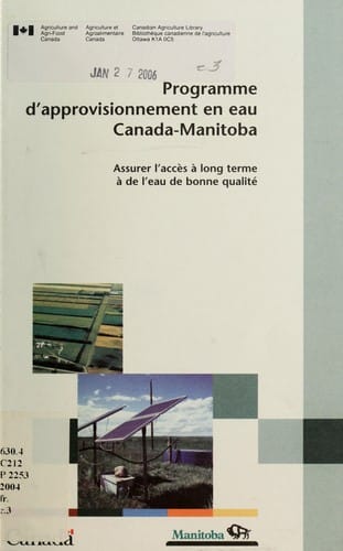 Programme d'approvisionnement en eau Canada-Manitoba