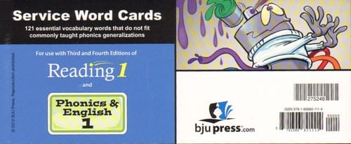 Reading 1 Service Word Cards