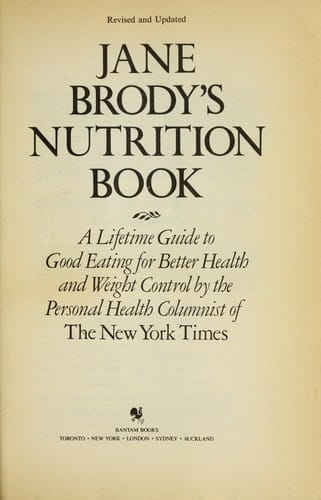 Jane brody's nutrition book