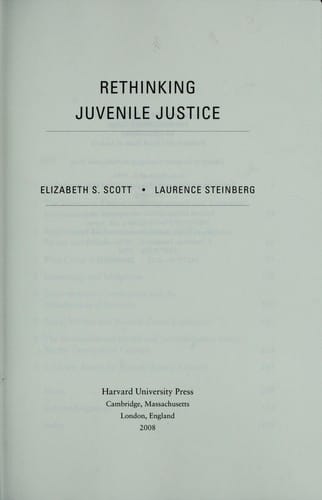 Rethinking juvenile justice