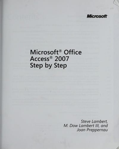 Microsoft Office Access 2007 step by step