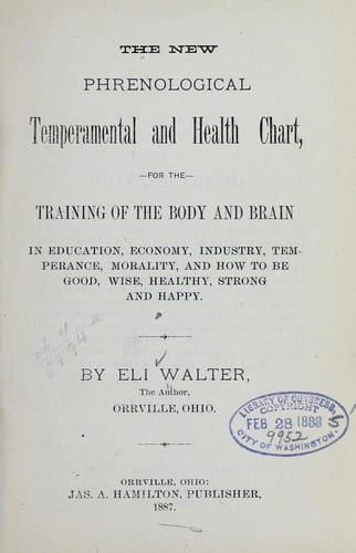 The new phrenological temperamental and health chart...