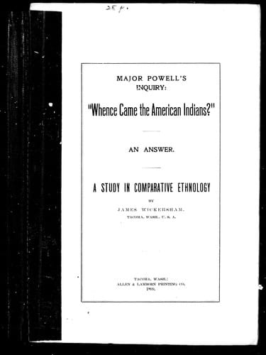 Whence came the American Indians?