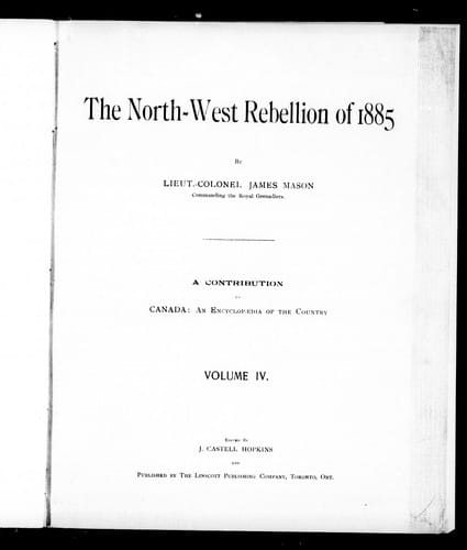 The North-West Rebellion of 1885