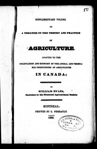 Supplementary volume to A treatise on the theory and practice of agriculture