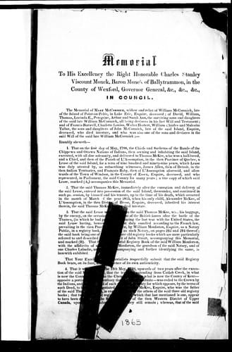 Memorial to His Excellency the Right Honorable Charles Stanley Viscount Monck, Baron Monck of Ballytrammon, in the County of Wexford, Governor General, &c., &c., &c., in council