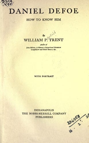 Daniel Defoe, how to know him