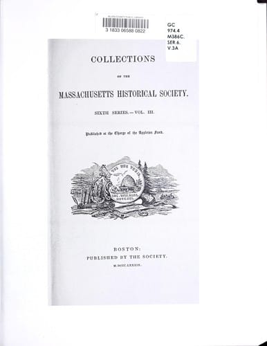 Collections of the Massachusetts Historical Society