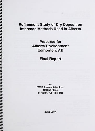 Refinement study of dry deposition inference methods used in Alberta