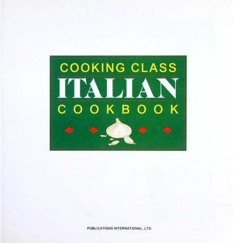 Cooking class Italian cookbook