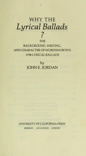 Why the Lyrical ballads?