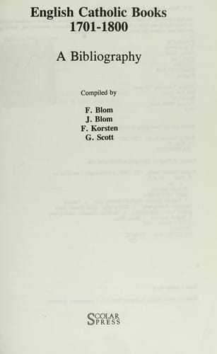 English Catholic books, 1701-1800