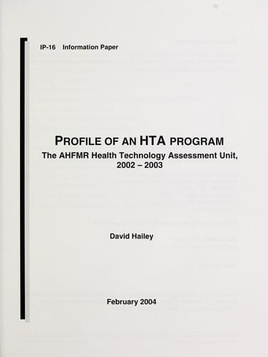 Profile of an HTA program