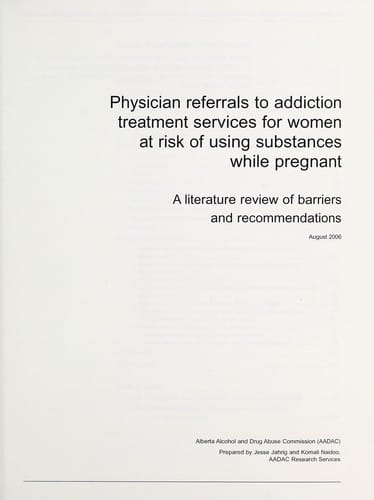 Physician referrals to addiction treatment services for women at risk of using substances while pregnant