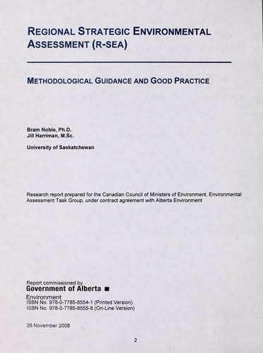 Regional strategic environmental assessment (R-SEA)