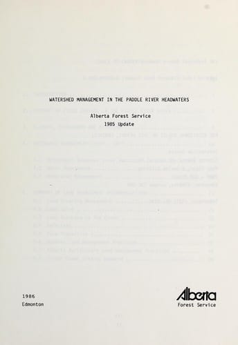 Watershed management in the Paddle River Headwaters