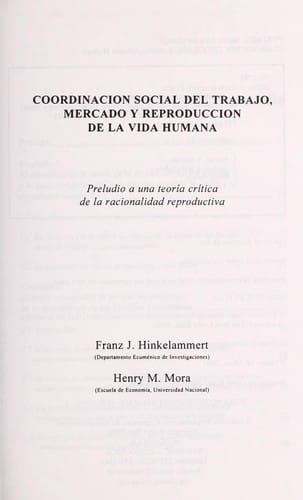Coordinacio n social del trabajo, mercado y reproduccion de la vida humana