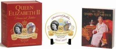 Queen Elizabeth Ii Diamond Jubilee Commemorative Plate And Book