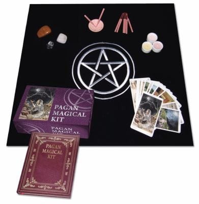 Pagan Magical Kit With Pagan Tarot Cards and Candles Crystals Incense Altar Cloth and Paperback Book