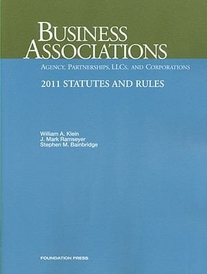 Business Associations Agency Partnerships Llcs And Corporations 2011 Statutes And Rules