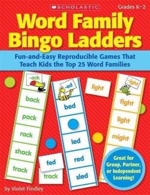 Word Family Bingo Ladders Funandeasy Reproducible Games That Teach Kids The Top 25 Word Families