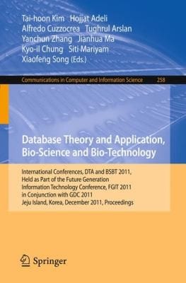 Database Theory And Application Bioscience And Biotechnology International Conferences Proceedings